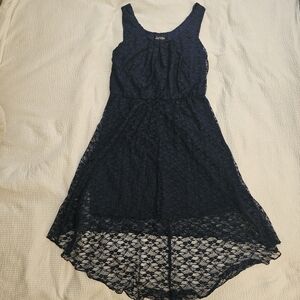 Love Reign Navy Blue high low lace dress size medium